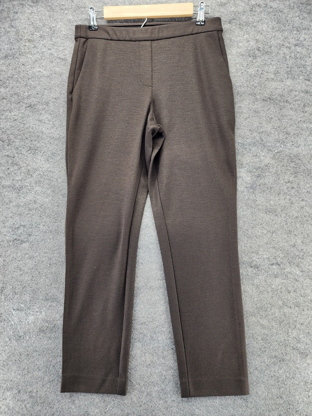 Theory Pants Womens 2 Pull On Brown Virgin Wool Blend Ankle